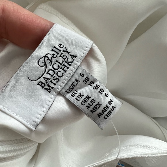 Belle Badgley Mischka Mock Neck Puff Sleeve Ansley Floral Print Tiered Dress NWT - Picture 4 of 10